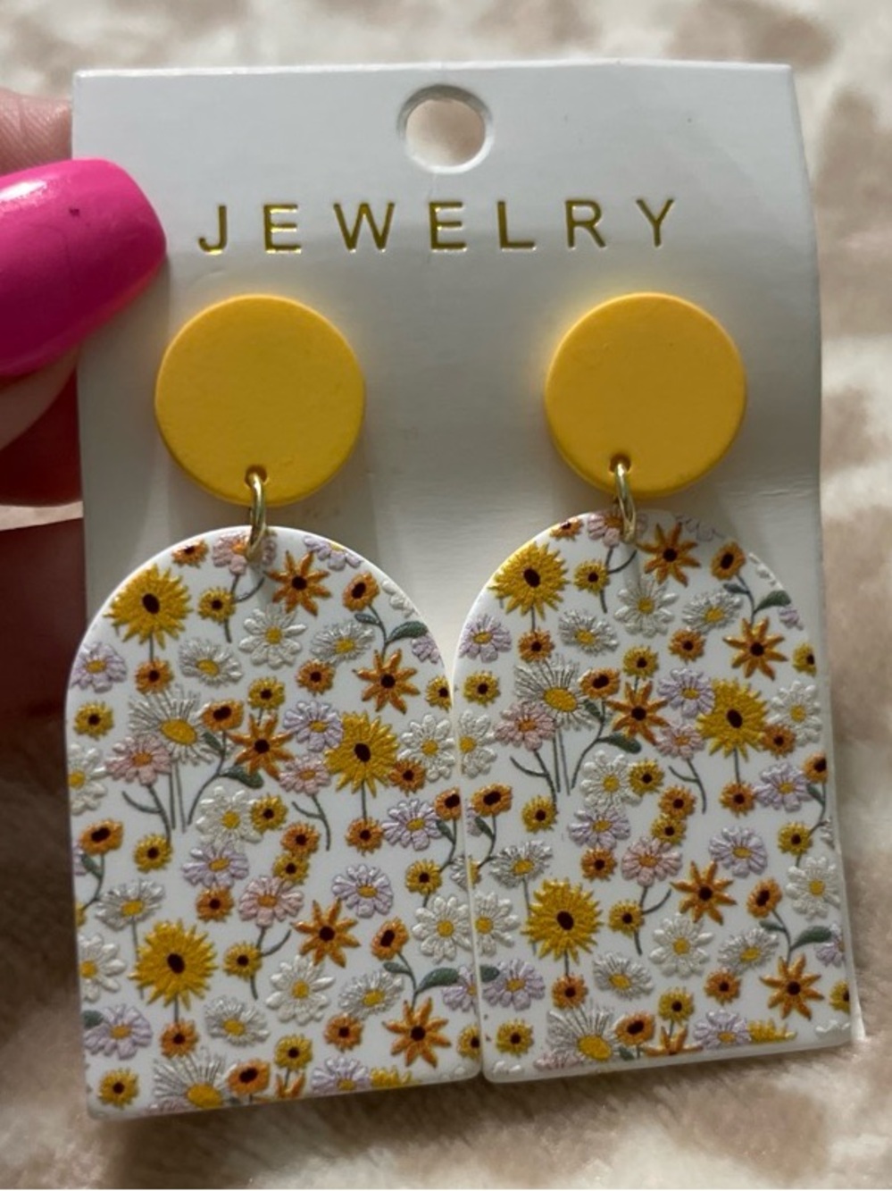 Yellow Floral Arch Kids Earrings